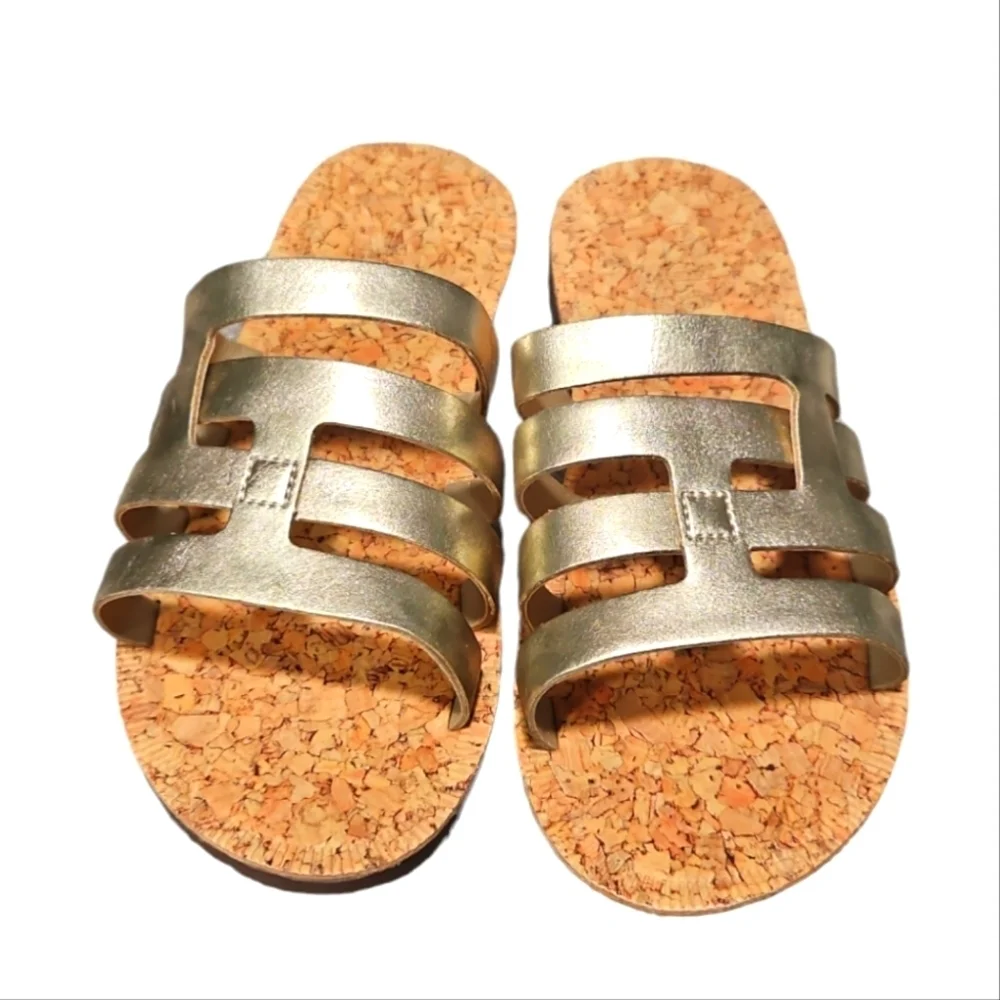 OshKosh B'gosh Girls Slip Sandals Gold Size 1 NWOT